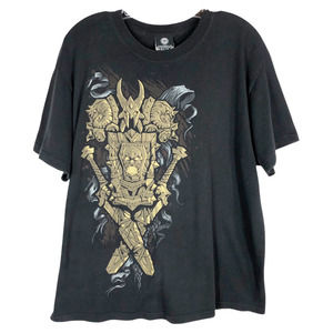 Jinx Large Graphic Tee Black Crew Neck Short Sleeve Shirt‎ Cotton Blizzard 175